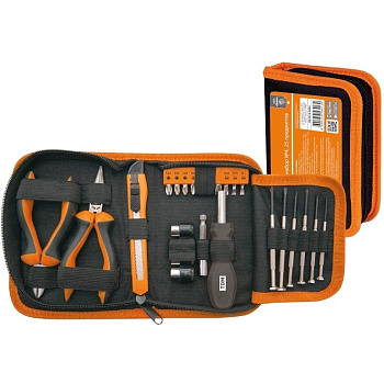 Слесарный набор №4, 25 предметов, тканевый чехол, "Гранит" TDM