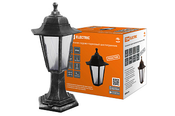 Светильник садово-парковый НТУ 06-60-001 шестигр., стойка, пластик, расс.пластик, серебро TDM