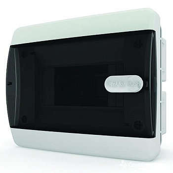 Щит встраиваемый BVK 40-12-1 12 мод. IP41, прозрачная черная дверца 