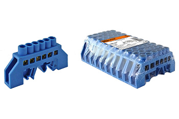 Шина "N" нулевая в изоляторе на DIN-рейку 8x12мм 6 групп TDM БЕЗ СКИДКИ