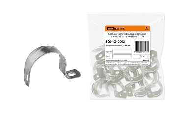 Скоба металлическая однолапковая с внутр. d 14-15 мм (100шт) TDM