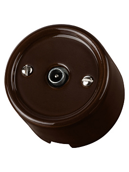 Розетка TV проходная коричневая «Болонь» TDM