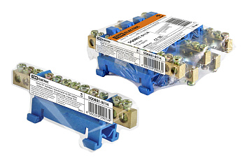 Шина "N" нулевая с изолятором на DIN-рейку 6x9мм стойка мал. 12 групп инд. стикер TDM