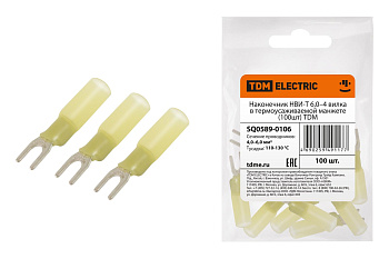 Наконечник НВИ-Т 6,0–4 вилка в термоусаживаемой манжете (100шт) TDM