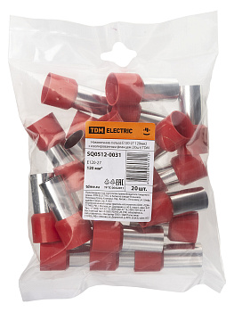 Наконечник-гильза Е120-27 120мм2 с изолированным фланцем (20шт) TDM