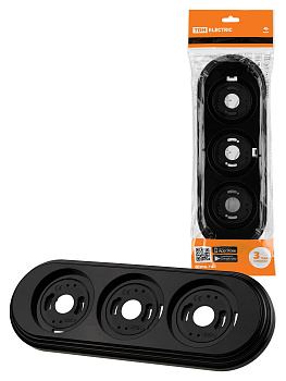 Рамка 3-х постовая черная «Виви» TDM