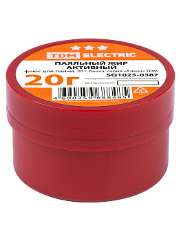 Флюс для пайки, паяльный жир активный, 20 г, банка, серия "Алмаз" TDM