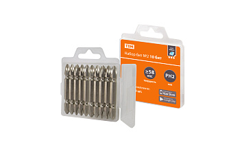 Набор бит №2,  10 бит: PH2x10, сталь S2 в пластиковом держателе, «Алмаз» TDM