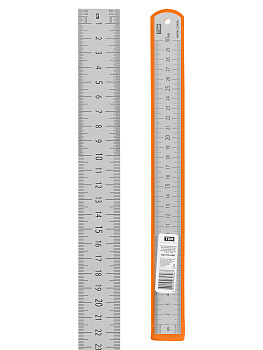 Линейка измерительная металлическая 30 см, нержавеющая сталь, двухсторонняя шкала, "Рубин" TDM