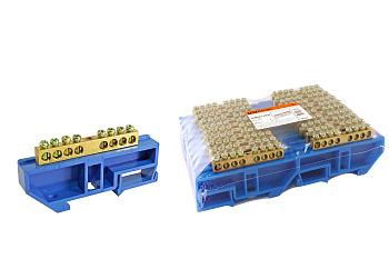 Шина "N" нулевая с изолятором на DIN-рейку 6x9мм стойка бол. 8 групп TDM 