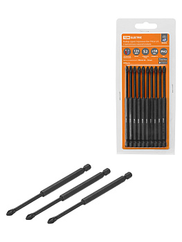 Набор бит PH2x125, односторонних, сталь S2, Е 1/4", намагниченные, торсионные, 10 шт., «Алмаз» TDM