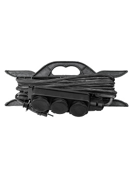 Удлинитель-шнур силовой на рамке, каучук, КГ, IP44, 3 гнезда с/з, 3700 Вт, 20м Народный