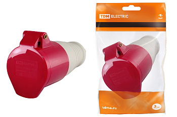 Розетка 215 переносная 3Р+РЕ+N 16А 380В IP44 TDM 