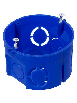 Установочная коробка СП D68х42 мм, саморезы, без стыковочных узлов, синяя, IP20, TDM