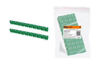 Маркер наборный - символ "5" зеленый 2,5 мм2 (150 шт.) TDM