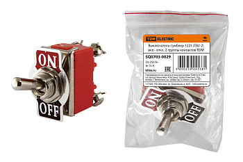 Выключатель-тумблер 1221 (ТВ2-2) вкл.- откл. 2 группы контактов TDM