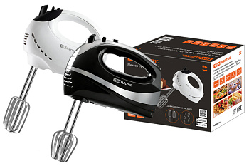 Миксер ручной «Зевс 2», 300 Вт, 5 скоростей, режим «Турбо», 2 комплекта насадок, черный, TDM