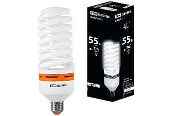Лампа энергосберегающая КЛЛ-FS-55 Вт-2700 К–Е27 (73х218 мм) TDM