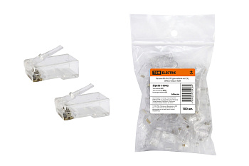 Разъем RJ-45 UTP для кабеля кат. 5Е, 8P8C (100шт) TDM 