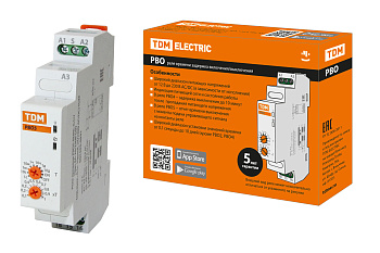 Реле времени РВО5-ВЫКС-0,1с/10дн-8А-230В-DIN (зад.выкл.-упр.сигн., 0,1с-10дней, 230В AC) TDM