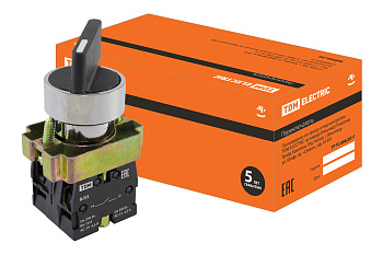 Переключатель BJ33 черный 3 положения I-0-II длинная ручка 1з+1з TDM