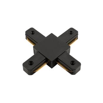 Коннектор для шинопровода Х- образный 1-фазный  G-1-TXT-IP20-B черный