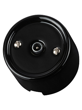 Розетка TV проходная черная «Болонь» TDM