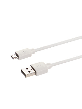 Дата-кабель, ДК 4, USB - micro USB, 1 м, белый, TDM