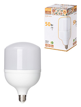 Лампа светодиодная T-50 Вт-230 В-4000 К–E27 (125x206 мм) НАРОДНАЯ