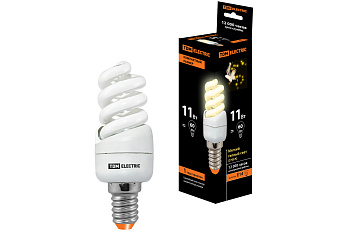 Лампа энергосберегающая КЛЛ-FSТ2-11 Вт-2700 К–Е14 КОМПАКТ (35х98 мм) TDM