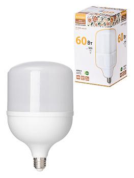 Лампа светодиодная T-60 Вт-230 В-4000 К–E27 (135x225 мм) НАРОДНАЯ