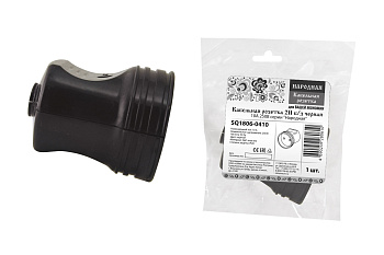 Кабельная розетка 2П б/з черная 10А 250B серии "Народная"