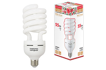 Лампа люминесцентная НЛ-HS-55 Вт-2700 К–Е27