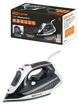Утюг "Меркурий 3", 2600 Вт, кер., верт. отпар., антинакипь, антикапля, самоочистка, автоотключ., TDM