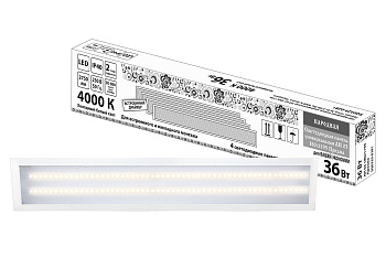 Светодиодная панель универсальная ЛП 03 180х1195 Призма 19 мм 36 Вт 2750 Лм, 4000 К, белая, Народная